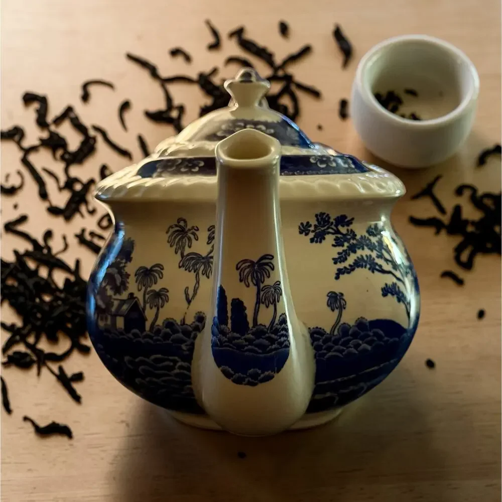 Spode Tower Blue Gadroon Teapot | Pristine Condition | Vintage Made in England